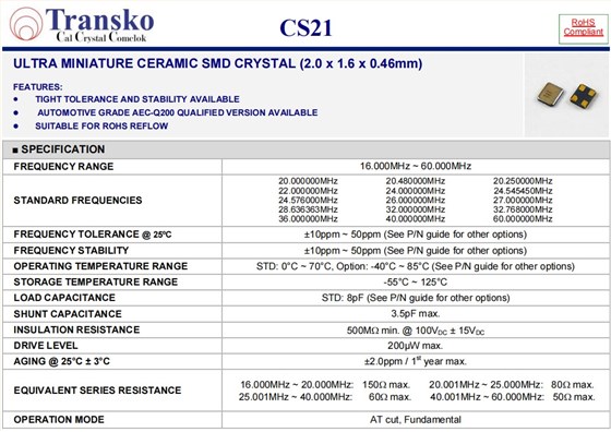 CS21规格