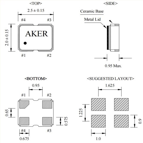 TV22-3320S-24.000-X-R,2520mm,TV22,24MHz,Aker低耗能晶振