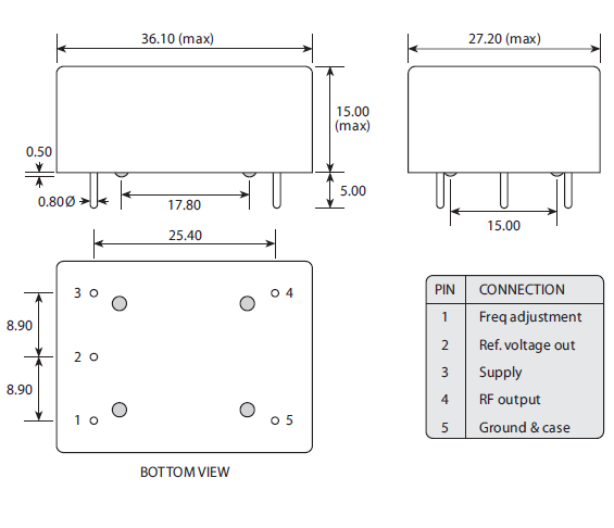 hcd310 36.1-27.2 OCXO