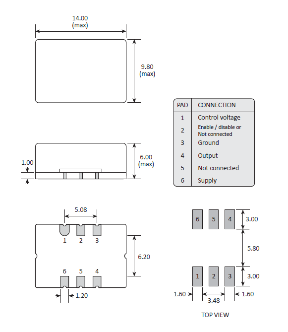 gvxo32 14.0-9.8 VCXO