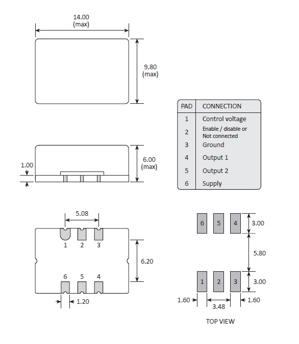 gvxo34 14.0-9.8 VCXO