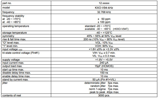 GEYER晶振,32.768K石英晶体振荡器,KXO-V32T晶振