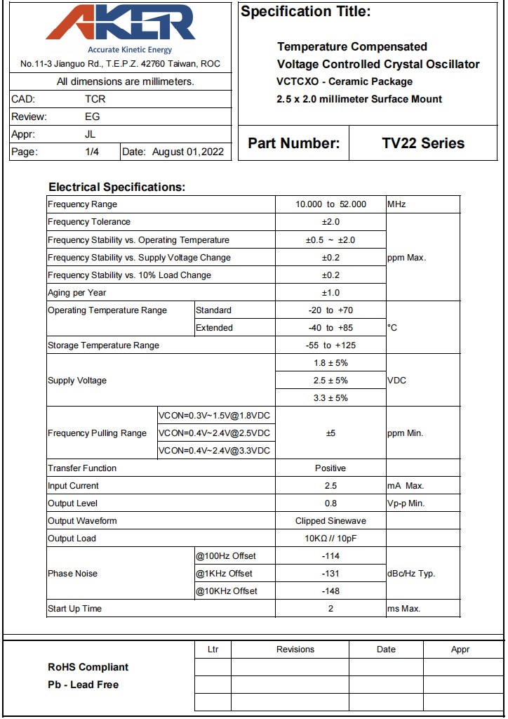 TV22规格